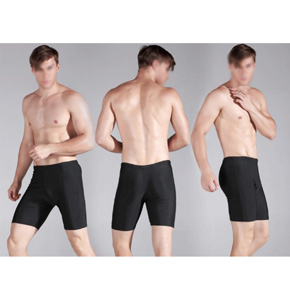 Compression Shorts Athletes - Men Black Nylon Compression Swim Shorts